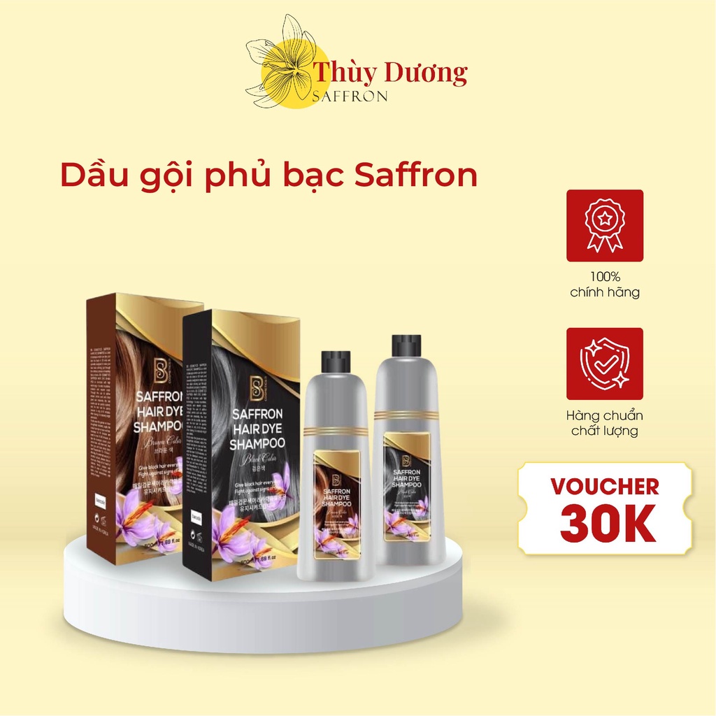 Dầu Gội Phủ Bạc Saffron Thảo Mộc Thiên Nhiên - Thùy Dương Saffron