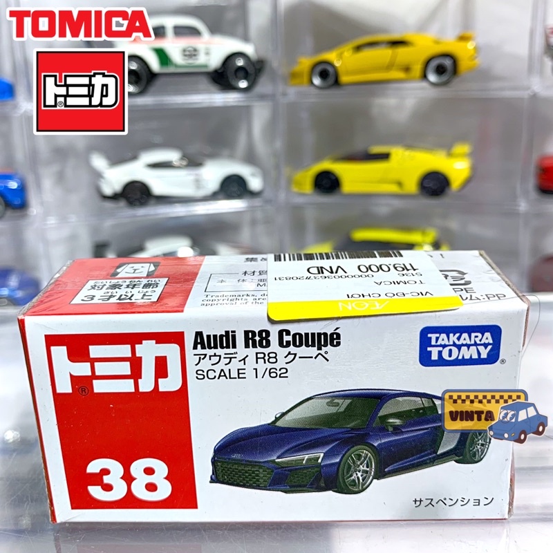 Xe mô hình Tomica No.38 AUDI R8 COUPÉ - Blue - tỉ lệ 1:62