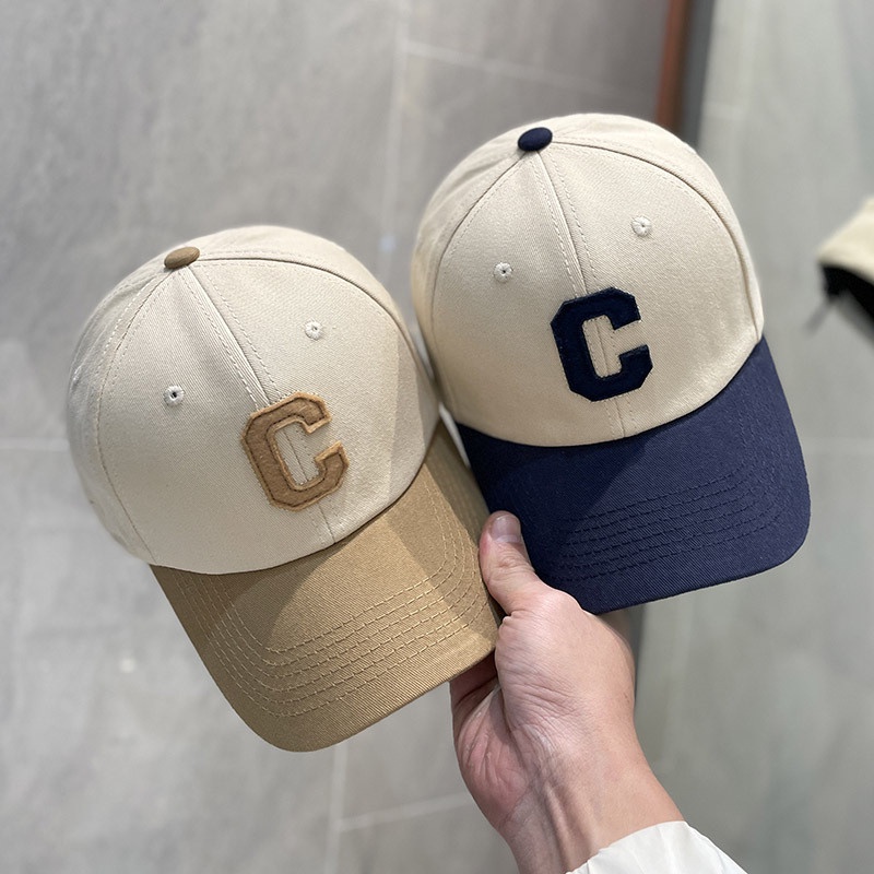 Nón Lưỡi Trai Unisex Thể Thao Phối 2 Màu Thêu Chữ C Thời Trang Ulzzang - trieuvy_fashion