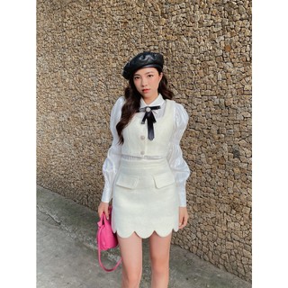 Somee studio Maika set Set dạ lông thỏ