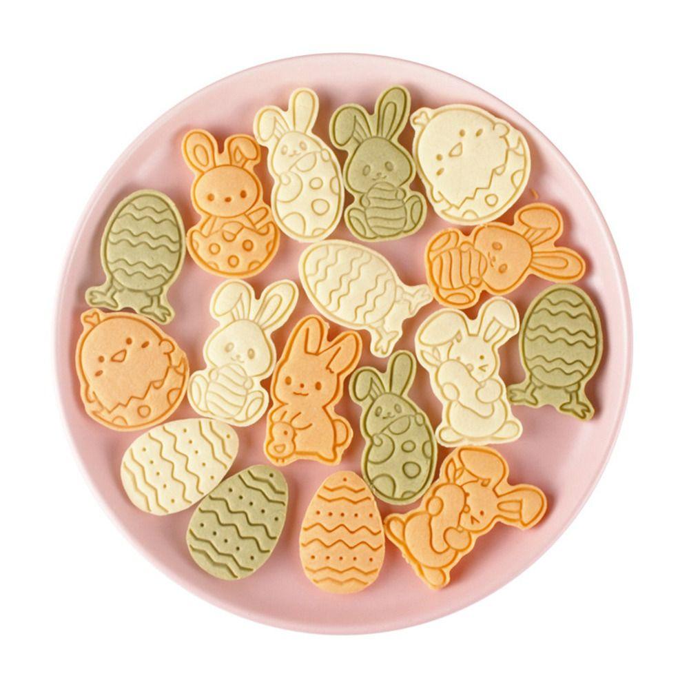 Bộ 8 Khuôn Cắt Bánh Hình Thỏ Phục Sinh 3D