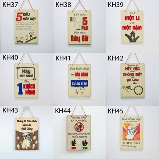 (TẶNG KÈM MÓC TREO)Biển bảng gỗ decor Khẩu Hiệu-SLOGAN size lớn 5 - bảng gỗ trang trí văn phòng làm việc - tranh cổ động