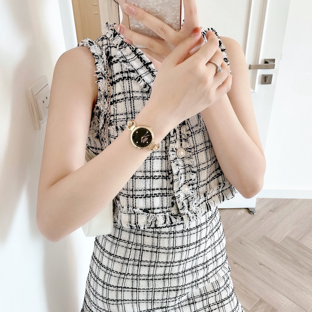 Đồng hồ nữ dây thép Versus By Versace Roslyn Black Dial