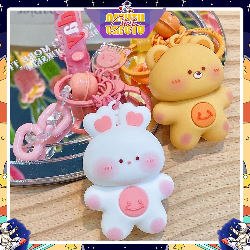 Móc Khóa Thú Dễ Thương Móc Khóa Xe Máy Cute Con Gấu Thỏ Heo Ếch Gà Gấu Trúc Đôi Cặp Ô tô treo Ba lô Hot Trend  CATUTU