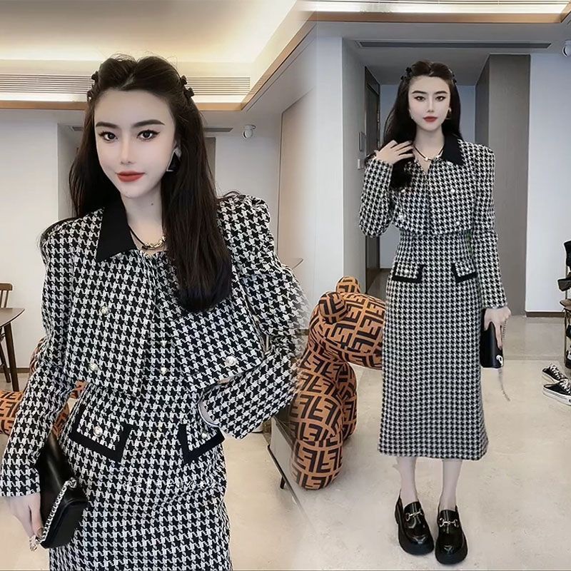 Được Khuyến Nghị!Bộ Áo Khoác + Đầm Hai Dây Dáng Ngắn Xẻ Tà Thời Trang Mùa Thu 2022 Cho Nữ