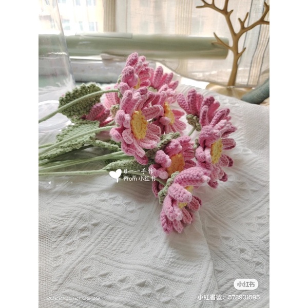 Cành hoa cúc tây len handmade siêu đẹp