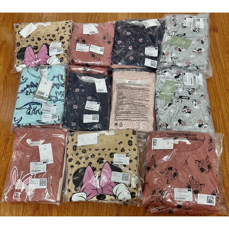 Set gồm 2 váy dài tay hoạ tiết hoa nhí hồng xanh đậm cho bé gái săn sale China sz 6-8y