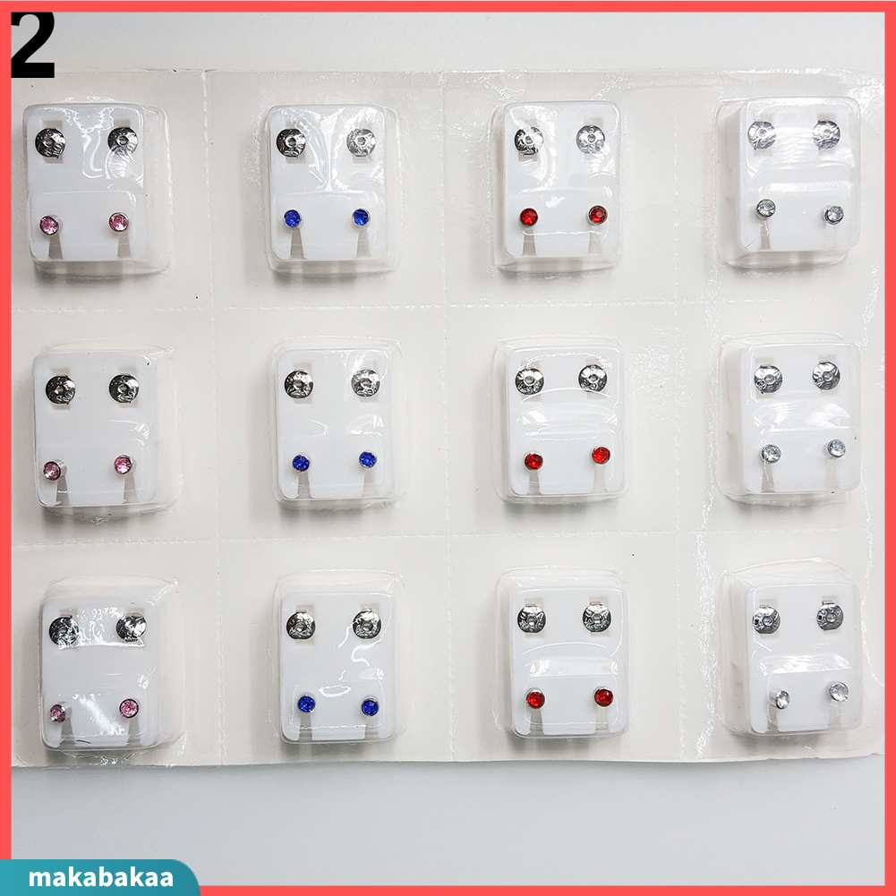 Set 12 Đôi Khuyên Tai Kim Loại Cho Máy Bấm Lỗ Tai