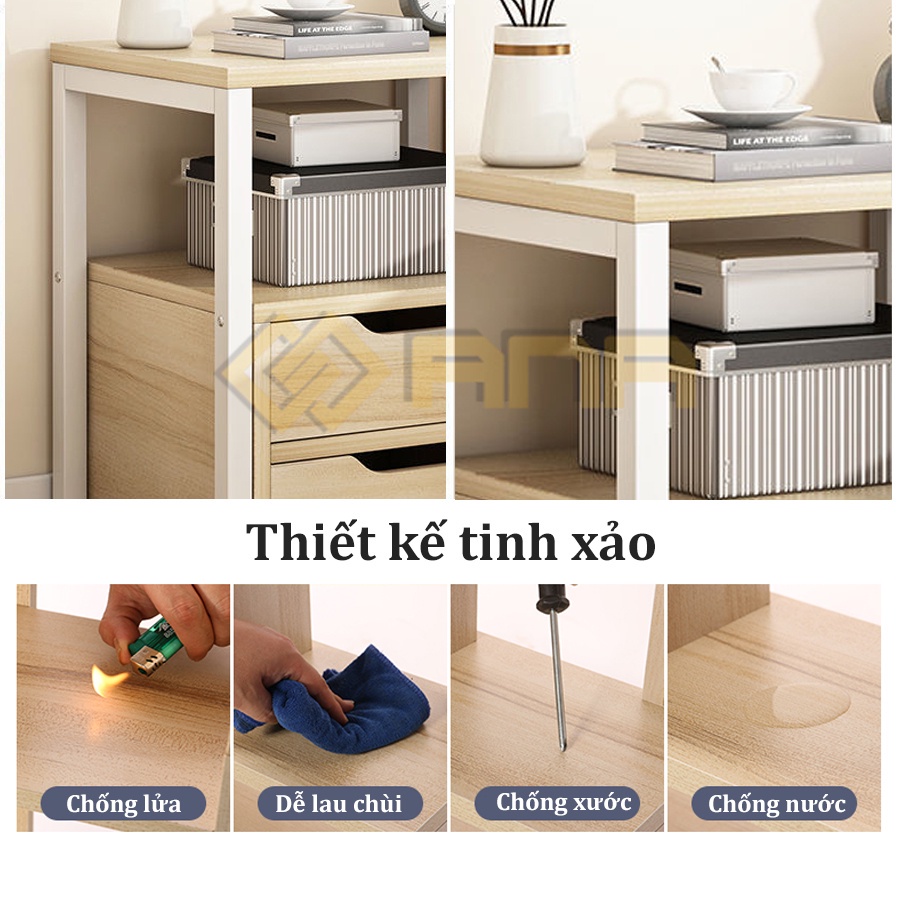 Kệ tủ đầu giường có 2 ngăn kéo đựng đồ, khung sắt sơn tĩnh điện - KDG01