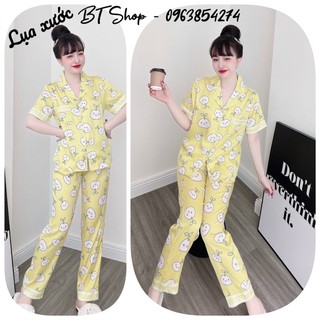 Đồ ngủ mặc nhà lụa pijama quần dài freesize 42-60kg