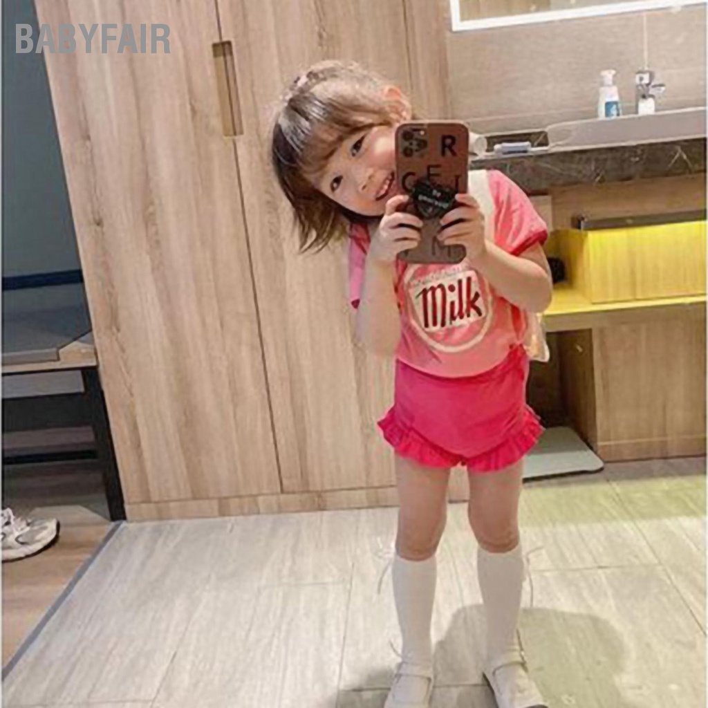 Babyfair.  Bé Gái 2 Bộ Trang Phục Cotton Thời Dễ Thương In Hình Shortsleeve Áo Ngắn Cho Mùa Hè 3 Đến 8 Tuổi trẻ Em