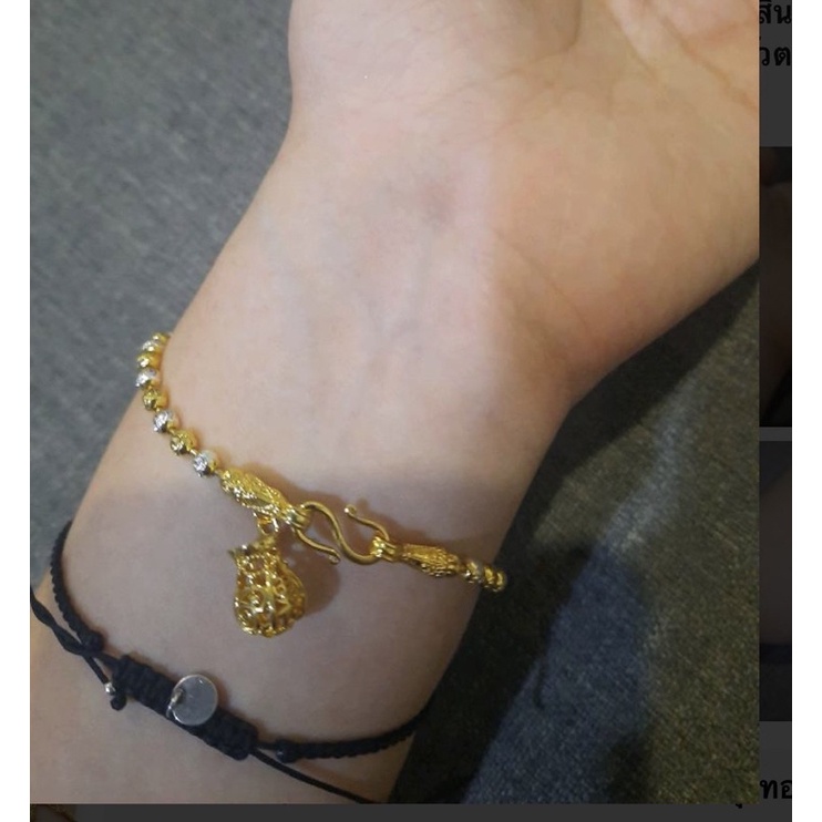 Vòng Tay May Mắn Nữ Vòng Tay Bi Tròn Túi Tiền Lắc Tay Bi Vàng Vòng Tay Túi Tiền Tài Lộc Thái Lan