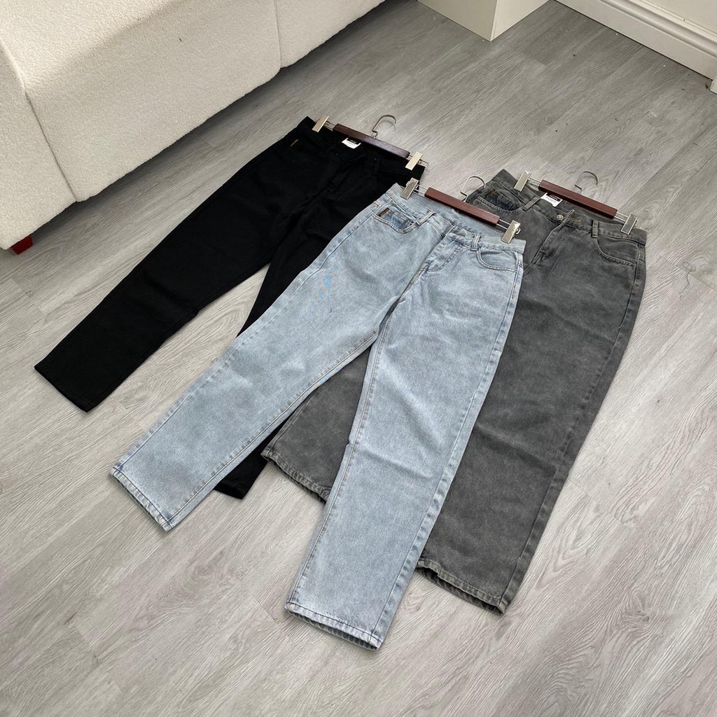 Quần jean nam ống suông baggy đen xanh xám The Six [02]