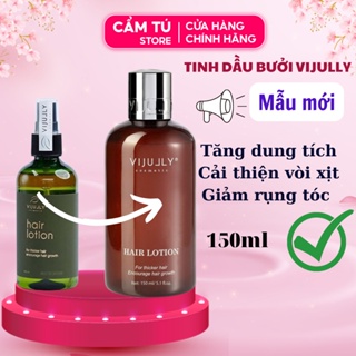 Tinh dầu bưởi vijully xịt dưỡng tóc hair lotion vijully 100ml kích mọc tóc tặng miễn phí thêm 1 vòi xịt