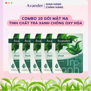 SET 5 gói mặt nạ giấy dưỡng ẩm trắng da trà xanh Avander