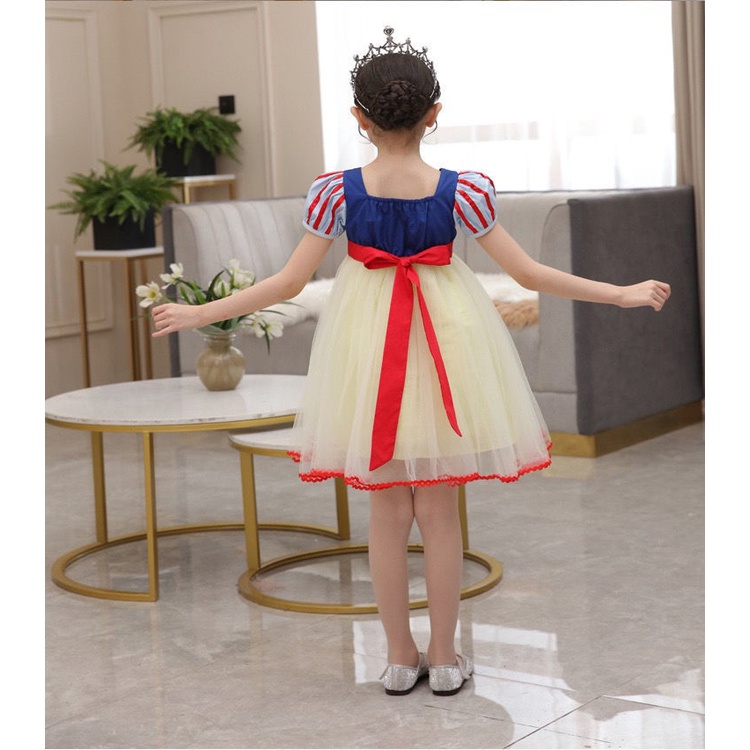 Đầm Công Chúa Bạch Tuyết Thiết Kế Mới Xinh Xắn Thời Trang Mùa Hè Dành Cho Bé Gái