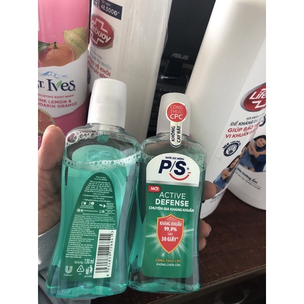 Nước súc miệng PS chai 130ml combo 2 chai)