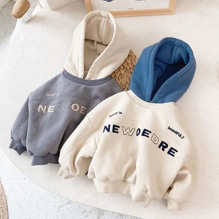 Áo Khoác Nỉ Có Mũ Trùm Thời Trang Mùa Thu Đông Ấm Áp Dành Cho Trẻ Nhỏ