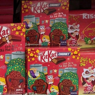 Bánh xốp socola kitkat chunky 38g + hộp xuân 114g