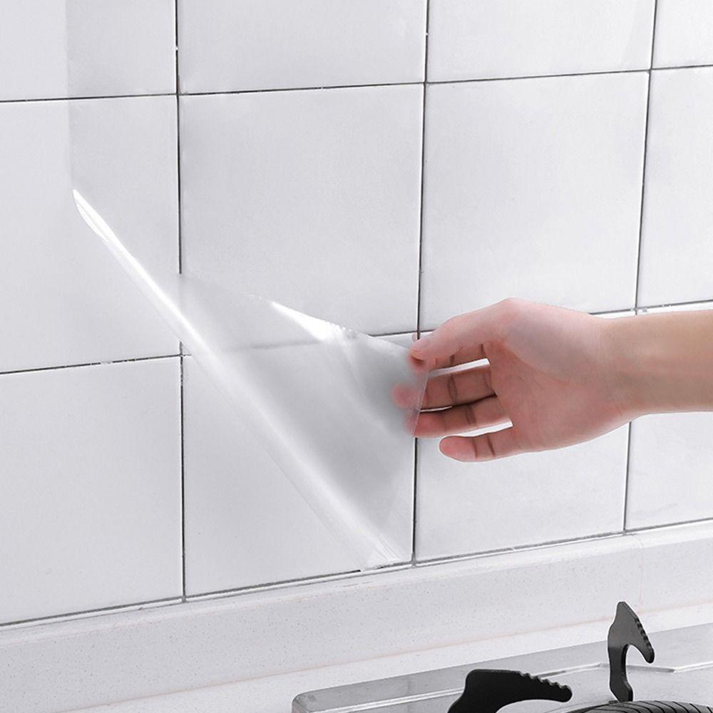 Miếng Dán Tường Trong Suốt Chống Thấm Nước / Dầu Mỡ Tiện Dụng Trang Trí Nhà Cửa