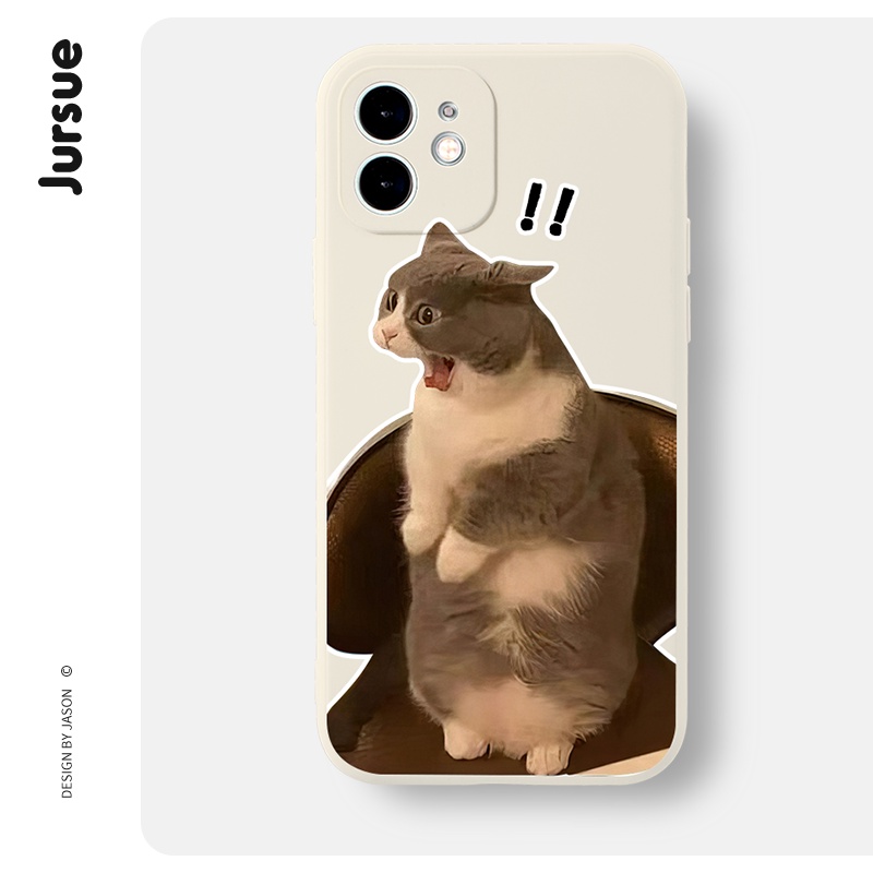 Ốp điện thoại JURSUE hoạt hình cặp đôi dễ thương đẹp độc lạ mèo Cho iPhone 14 13 12 11 Pro Max SE 2020 X XR XS 8 7 ip 6S 6 Plus kute XYH870