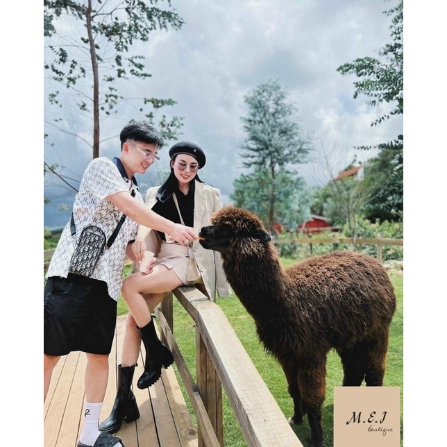 Boot chloe cổ cao đế răng cưa mũi vuông cao cấp