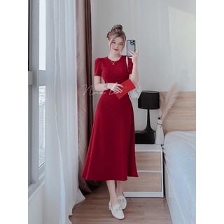 đầm xinh dáng xòe đo đỏ tết tư đồ cho đẹp nhan dnx2