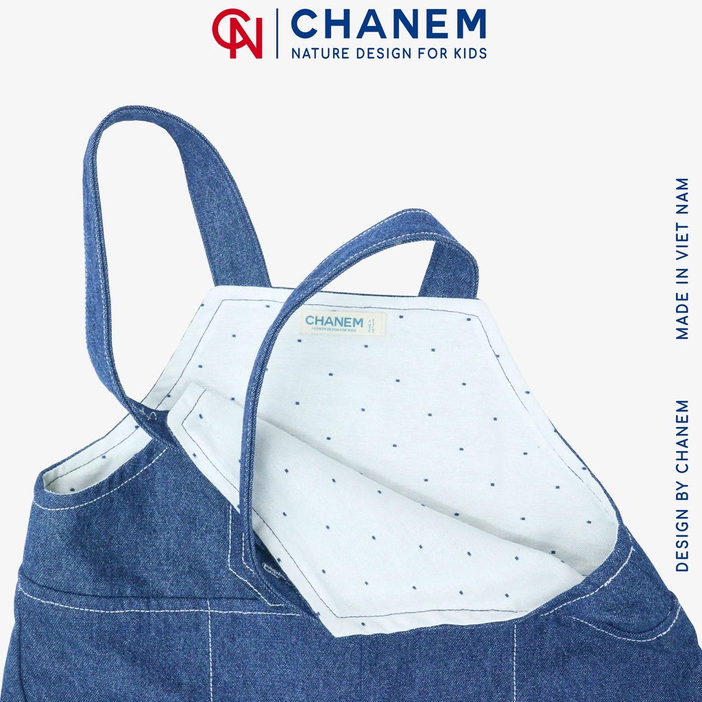 Quần yếm bò cho bé gái và bé trai nelly chanem có túi trước - ảnh sản phẩm 5