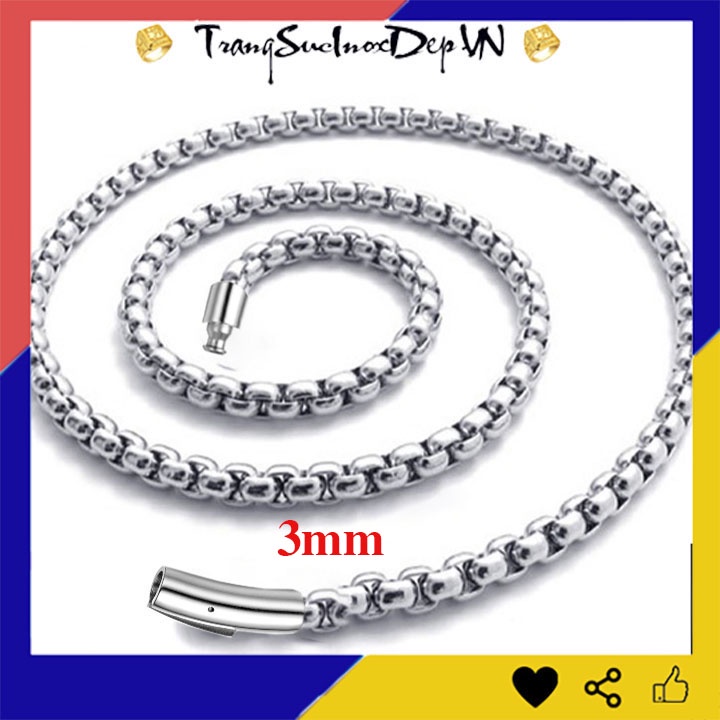 Dây chuyền inox trụ rỗng khóa vip đem lại bình an, may mắn cho người đeo