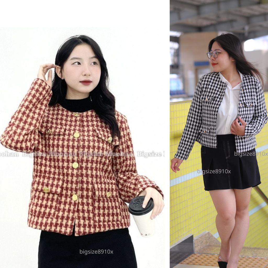 Áo khoác Bigsize, dành cho người mập, béo dạ caro điệu đà