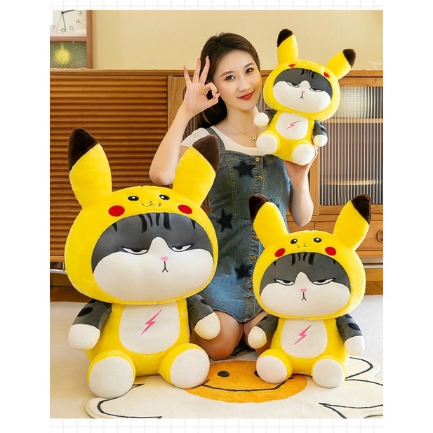 Gấu bông mèo hoàng thượng cosplay kuromi, pikachu nhồi bông