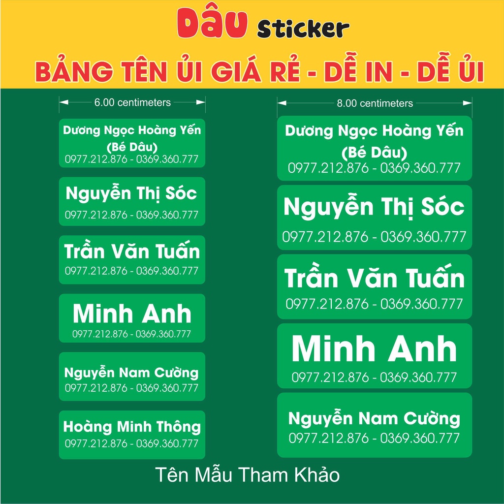 Làm Bảng Tên Ủi Mẫu đơn giản - giá rẻ - dễ in - dễ ủi - Bảng tên Vuông