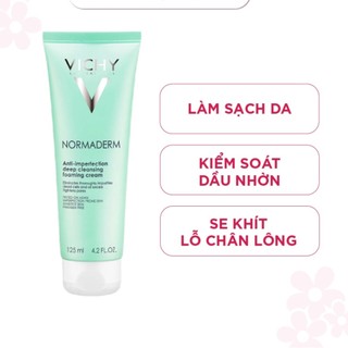 Sữa Rửa Mặt Tạo Bọt Ngừa Mụn & Làm Sạch Sâu Normaderm Anti-Imperfection Deep Cleansing Foaming Cream 125ml