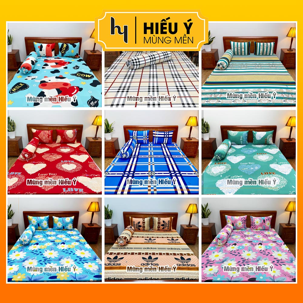 Bộ ga giường thun lạnh 4 món (có tách lẻ) siêu mềm mát | Mùng mền Hiếu Ý