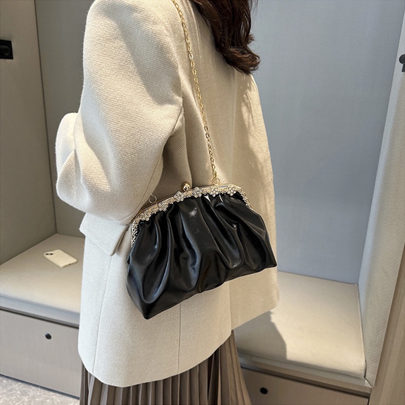 Túi Đeo Chéo Hình Vỏ Sò Phối Dây Xích Thời Trang Cao Cấp Sang Trọng