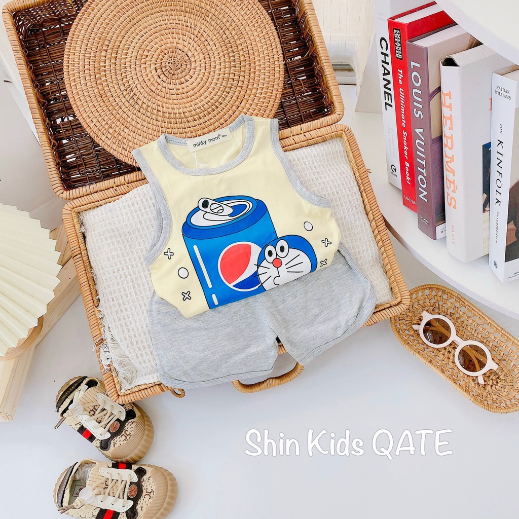 Full Size  Bộ Ba Lỗ Chất Tnun Lạnh Minkey BaBy In Hình Siêu Xinh Dành Cho Bé Trai Và Bé Gái