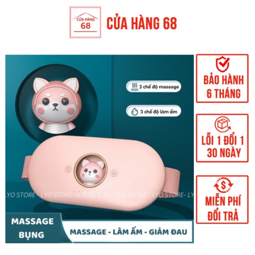 Đai massage giảm đau bụng kinh nguyệt, máy massage làm ấm bụng, tử cung cho phụ nữ khi đến tháng, giảm đau nhanh NT2032