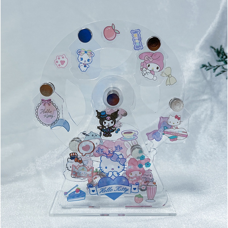SANRIO Bộ Giá Đỡ Hình Vòng Đu Quay Goo Melody Kuromi Bằng Acrylic Đáng Yêu DIY
