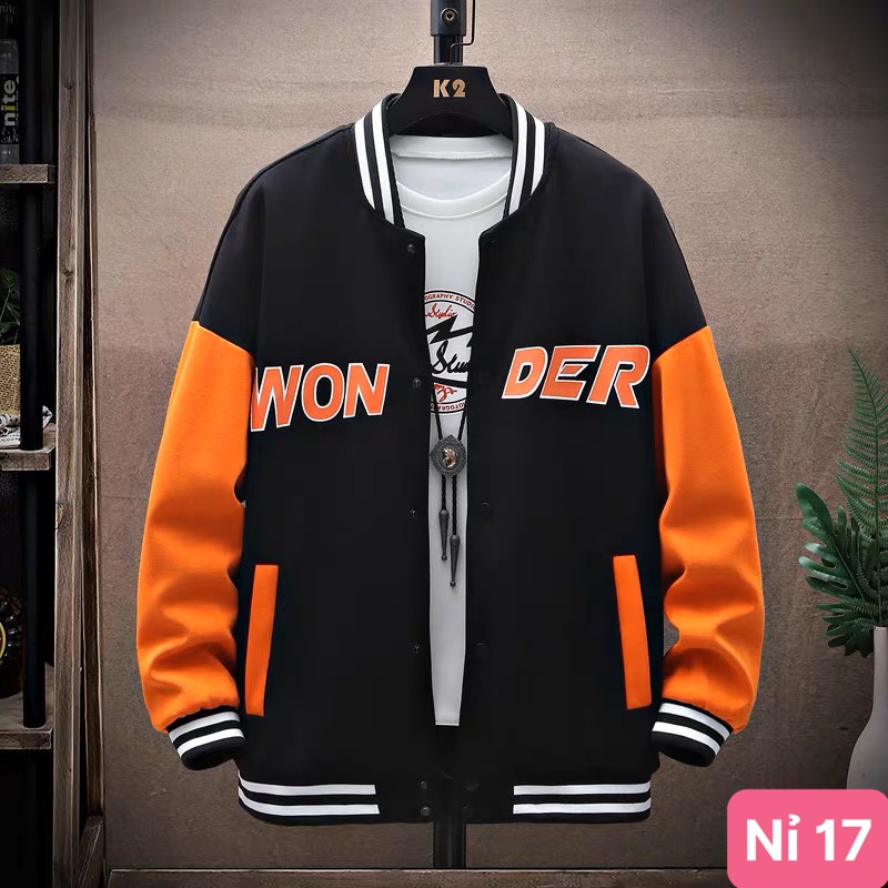 Áo khoác nỉ Hoodie nam nữ không có nón form rộng kiểu dáng Bomber bóng chày GM18