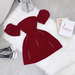 Đầm rớt vai đính đá - Chitchitstore