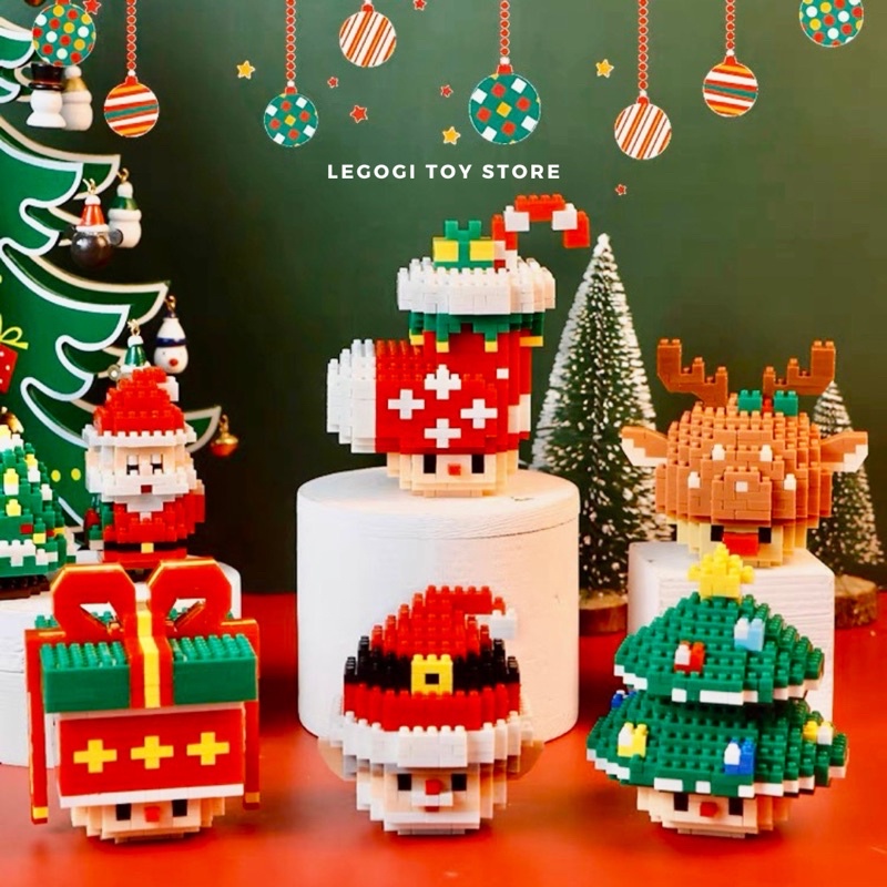 Đồ chơi xếp hình Legogi NHÂN VẬT NOEL CỠ NHỎ mô hình lắp ráp trưng bày trang trí phòng quà tặng sinh nhật Giáng Sinh