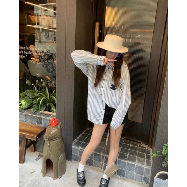 Áo sơ mi kẻ sọc xanh LiLi ROOM