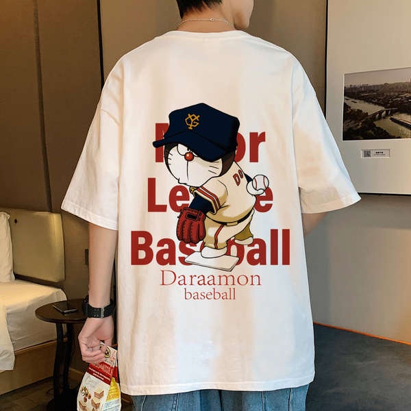 Áo Thun Cotton Tay Ngắn Dáng Rộng In Hình Doraemon Phong Cách Hong Kong Thời Trang Mùa Hè Cho Cặp Đôi
