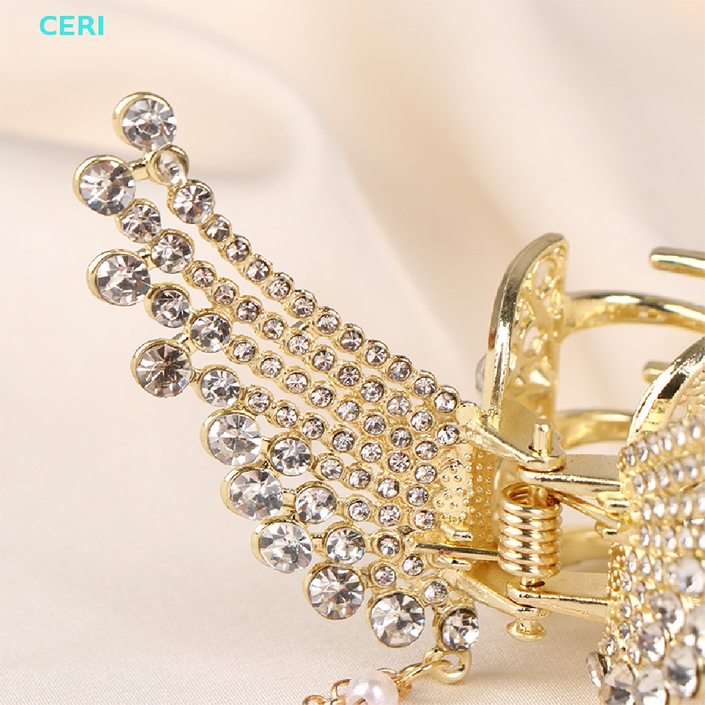 Kẹp Tóc Hình Hoa &amp; Bướm Bằng Kim Cương Giả &amp; Ngọc Trai Cho Nữ