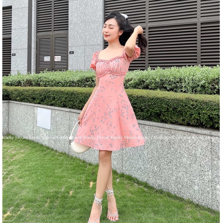 KOOKY HOUSE - ĐẦM KELLY DRESS THIẾT KẾ DÁNG XOÈ PHỐI BÈO NGỰC TÔN DÁNG
