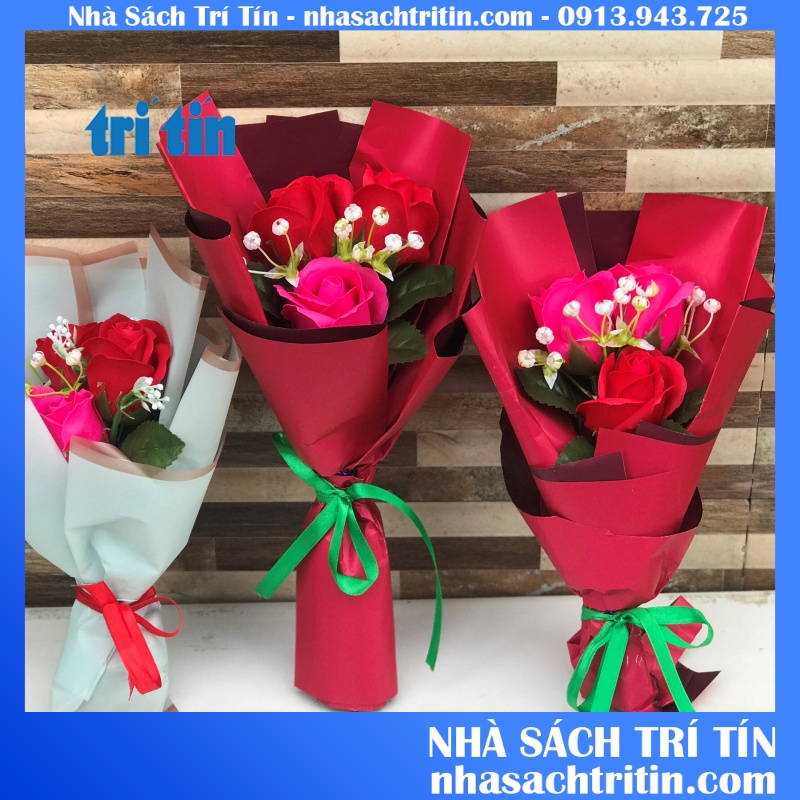 Hoa Hồng Sáp Thơm Bó 3 Bông Kèm Gấu VÀ túi giấy Tặng Người Yêu Rất Lãng Mạng Sang Trọng [MẪU NGẪU NHIÊN]