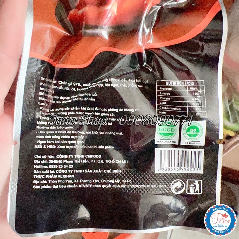 Một cái chân gà ủ cay siêu ngon siêu to 40g - hàng VN CMFoods, ăn vặt ngon rẻ TaNo