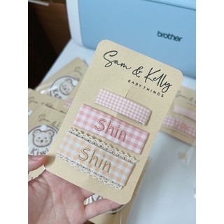 [ HÌNH THẬT ] SET Kẹp Tóc Thêu Tên Bé