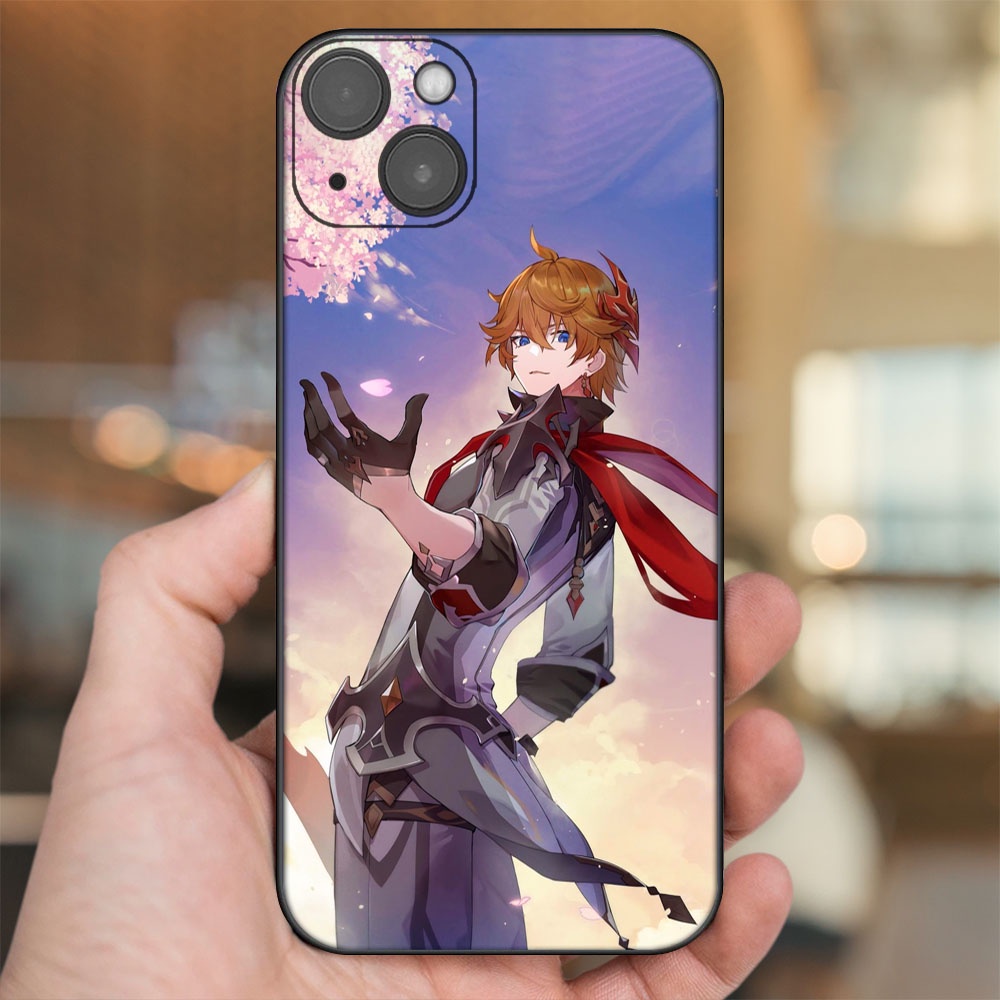 Ốp lưng iPhone 14 Plus dẻo đen cạnh vuông in hình Tartaglia Childe Genshin Impact