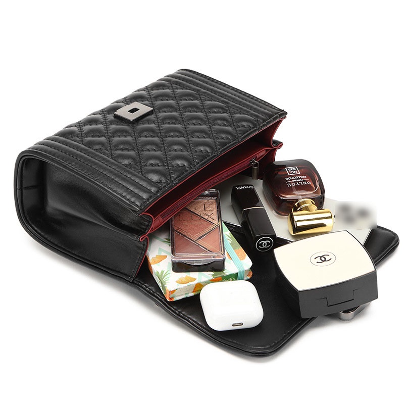 Túi Đeo Chéo Màu Đen Đính Kim Cương Giả Cao Cấp Thời Trang Dành Cho Nữ